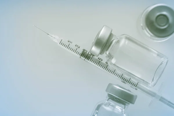 syringe and medicine bottle for injection, Influenza vaccine concept