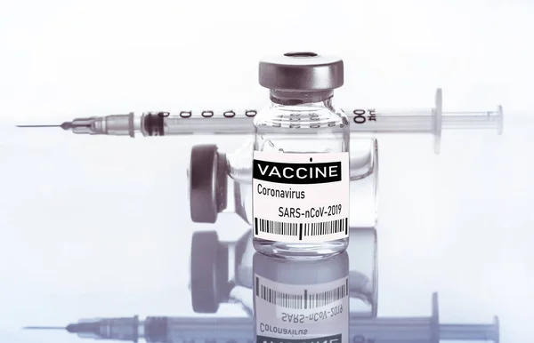 syringe and medicine bottle for injection, Influenza vaccine concept