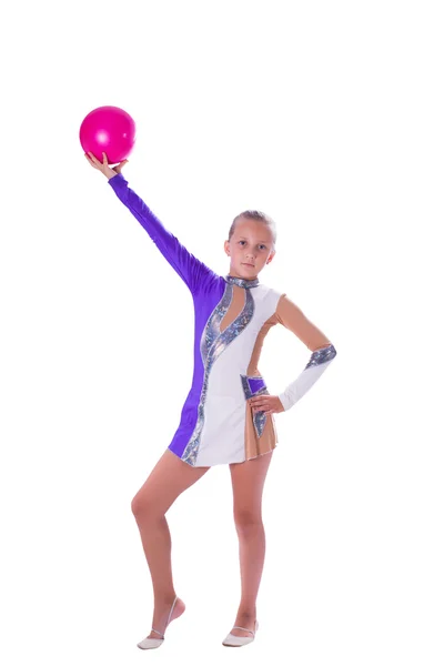 Chica gimnasta con una pelota —  Fotos de Stock