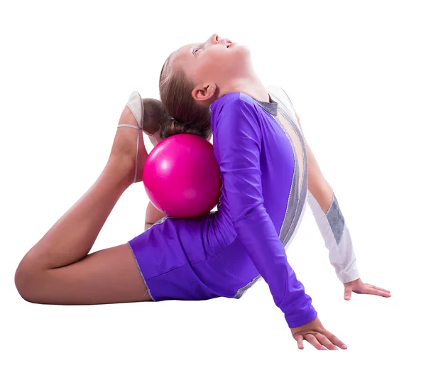 Gimnasta haciendo ejercicio con pelota —  Fotos de Stock