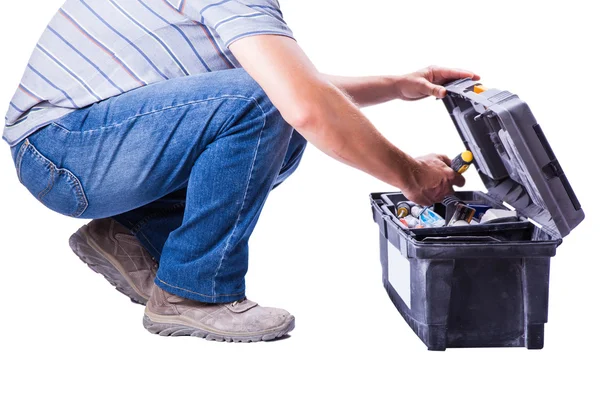 Homme avec boîte à outils — Photo