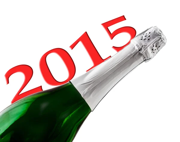 Een fles sprankelende champagne close-up — Stockfoto