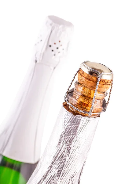 Due bottiglie chiuse di champagne — Foto Stock