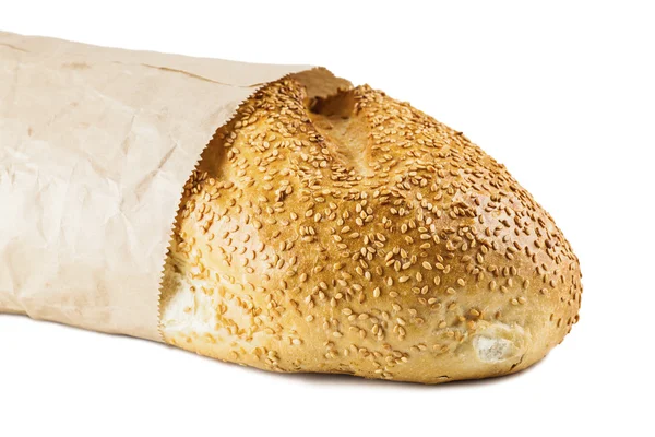 Pane lungo in imballaggio di carta — Foto Stock
