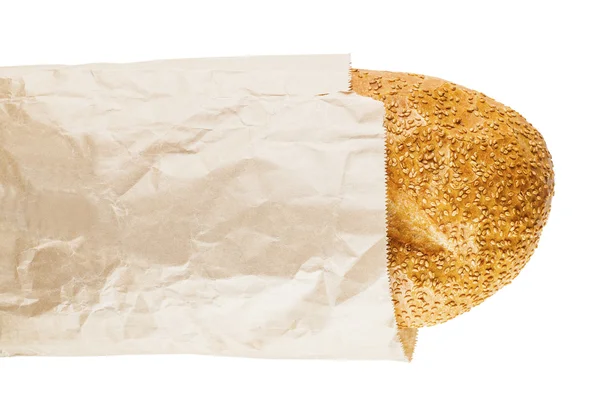 Chleb z sezamem w dokumencie — Zdjęcie stockowe