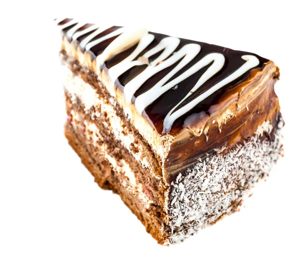 Slice of chocolate cream cake — Stock Photo, Image