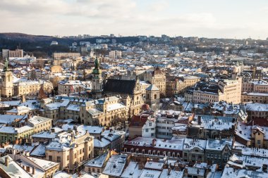 Tarihi Merkez şehri Lviv, üstten görünüm