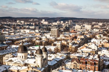 Tarihi Merkez şehri Lviv, üstten görünüm