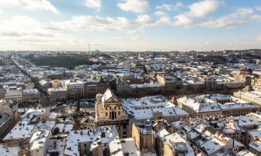 Tarihi Merkez şehri Lviv, üstten görünüm