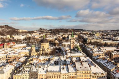 Tarihi Merkez şehri Lviv, üstten görünüm