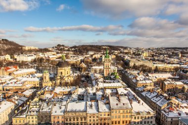 Tarihi Merkez şehri Lviv, üstten görünüm