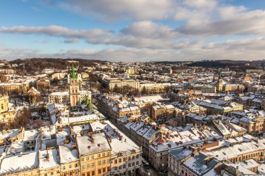 Tarihi Merkez şehri Lviv, üstten görünüm