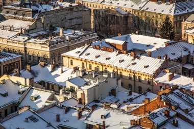 Tarihi Merkez şehri Lviv, üstten görünüm