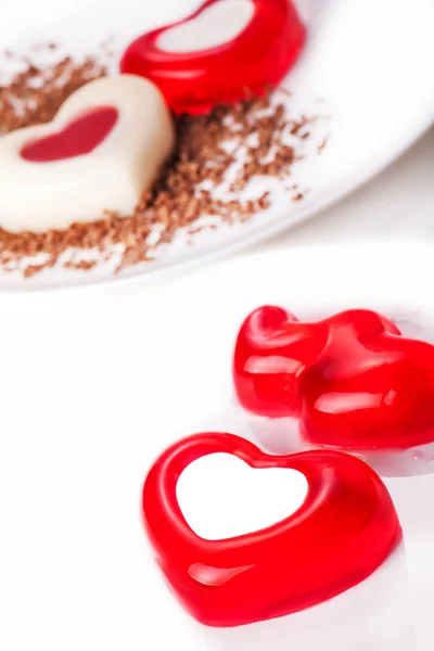 Assorted jelly in the form of hearts — Stock Photo, Image