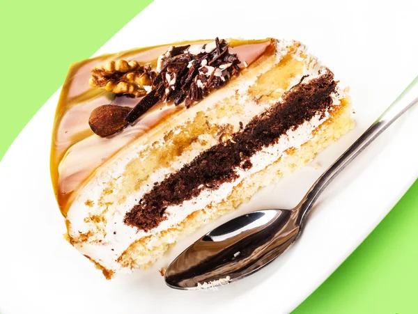 Fresh piece of cake close-up — Stock Photo, Image