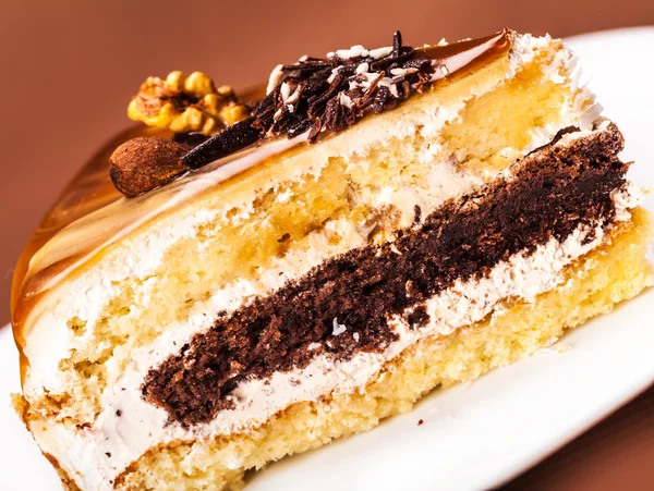 Fresh piece of cake close-up — Stock Photo, Image