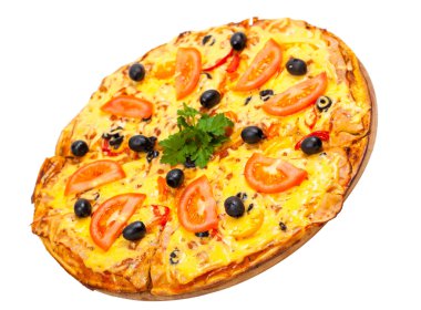 pizza domates ile sıcak 
