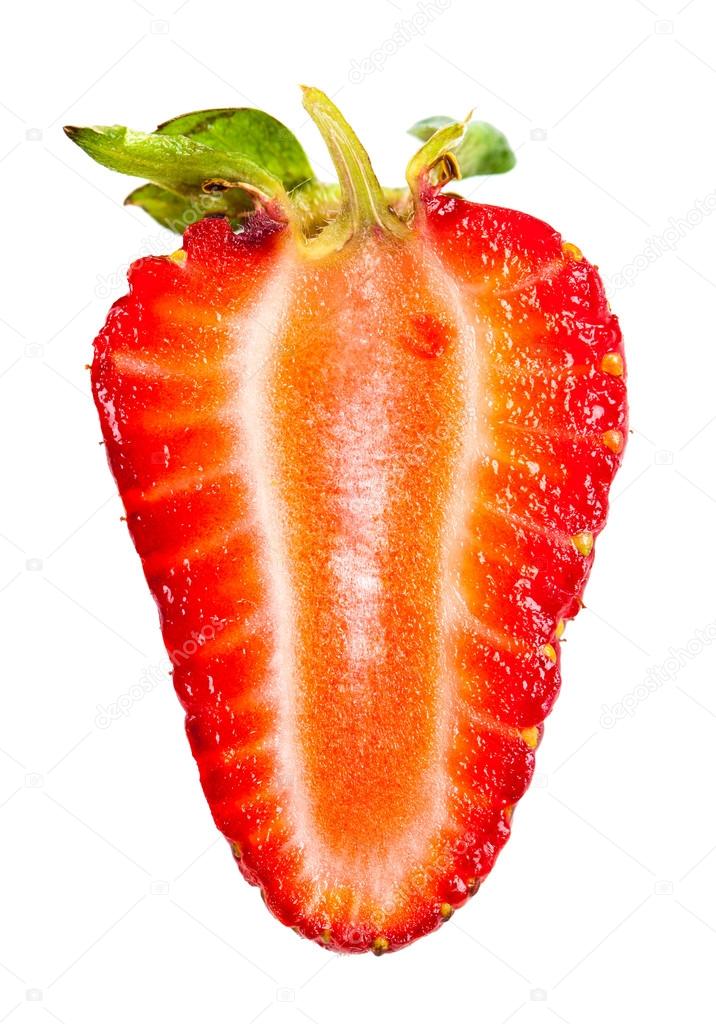ripe sliced strawberries 