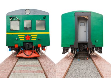 vintage train on a white background