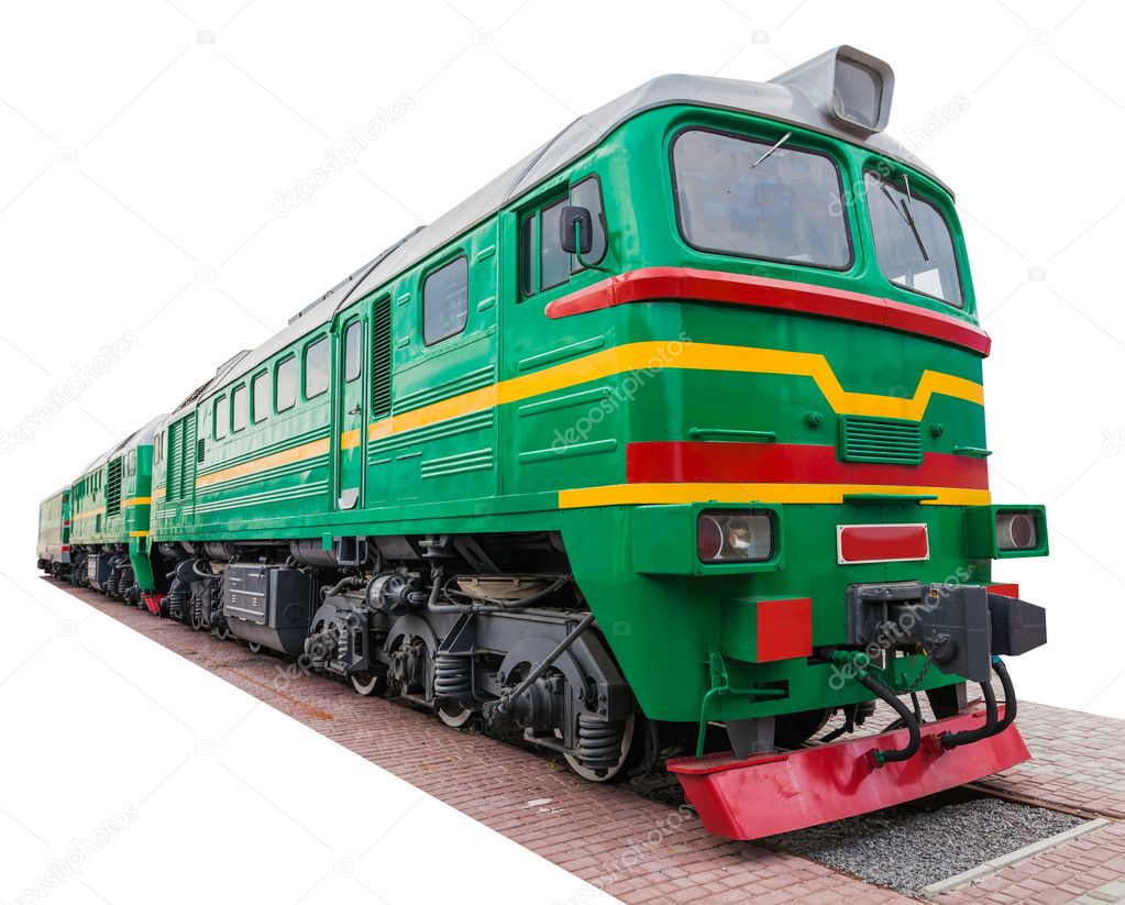 the old green locomotive 