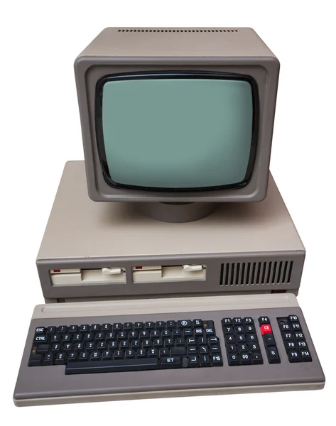 Vieil ordinateur gris — Photo