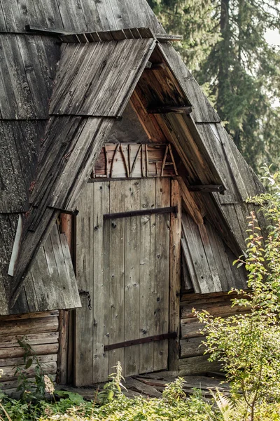 Dřevěný dům v lese — Stock fotografie