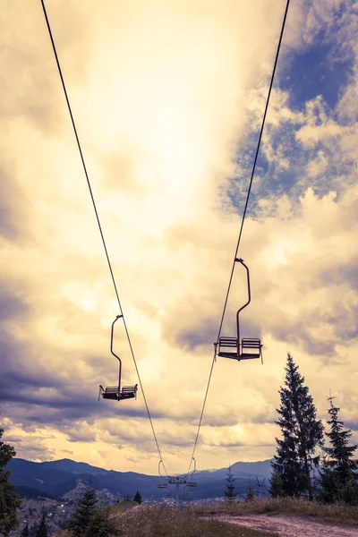 Chairlift on a Carpathian Mountains — Stock Photo, Image