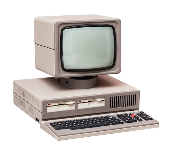 Alter grauer Computer — Stockfoto