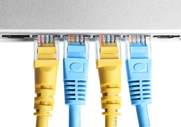 Router dengan kabel closeup — Stok Foto