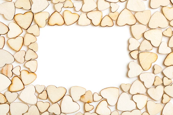 Bakgrund av trä lite hjärtan — Stockfoto