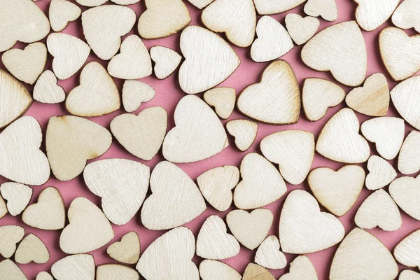 Los pequeños corazones de madera —  Fotos de Stock