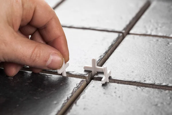 Laying of ceramic tiles — Stock Photo, Image