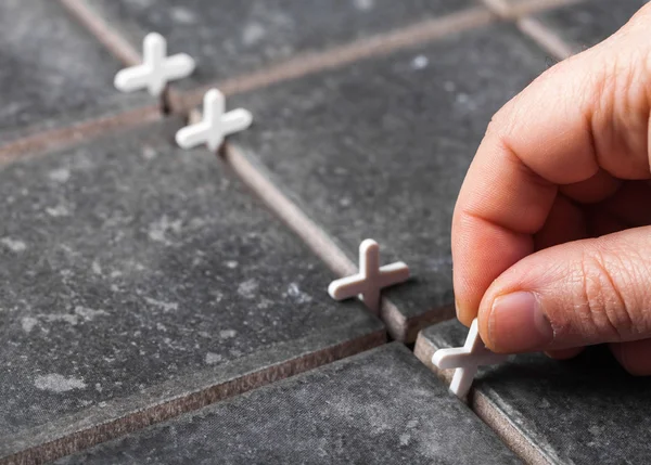 Laying of ceramic tiles — Stock Photo, Image