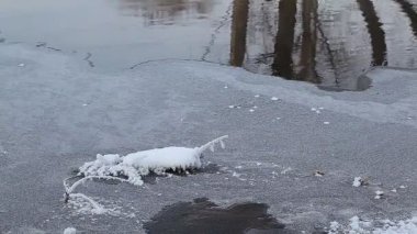 Kış kırsal manzara donmuş nehir