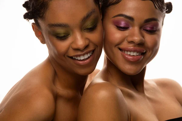 Portrait of a two beautiful young African american women . Royalty Free Stock Photos