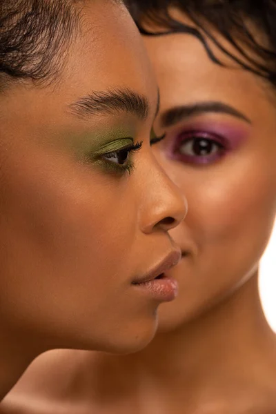 Portrait of a two beautiful young African american women . Stock Image