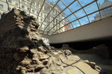 Antik, tarihi Roma şehrinin kalıntıları - Bulgaristan 'ın başkenti Sofya' daki Serdica