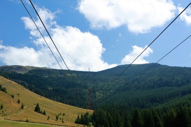 Lift in the mountains to Babele plateau in Bucegi Mountains, Romania