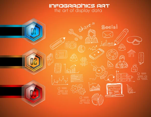 Modelo de Layout de Infográfico Limpo — Vetor de Stock