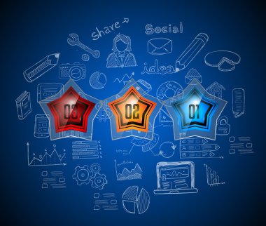 Seçenek düğmeleri ile Infographics karmaşık düzen