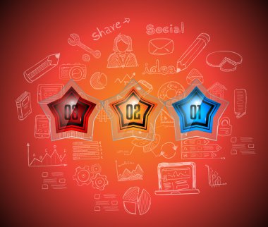 Seçenek düğmeleri ile Infographics karmaşık düzen