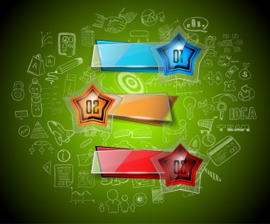 Seçenek düğmeleri ile Infographics karmaşık düzen