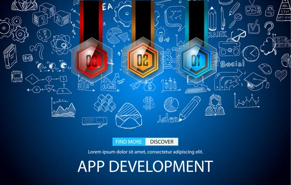 Concept de développement d'applications Contexte — Image vectorielle