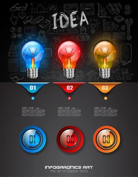 Layout complexo de infográficos com botões de opção — Vetor de Stock