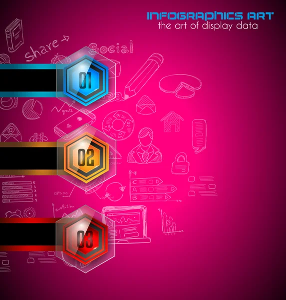 Diseño complejo de infografías con botones de opción — Vector de stock