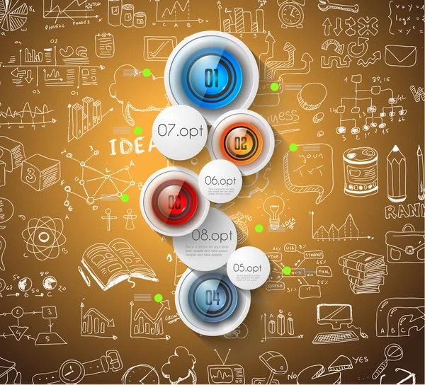 Infografik komplexes Layout mit Optionstasten — Stockvektor