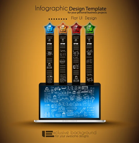 Infographics complex layout with option buttons — Stock Vector