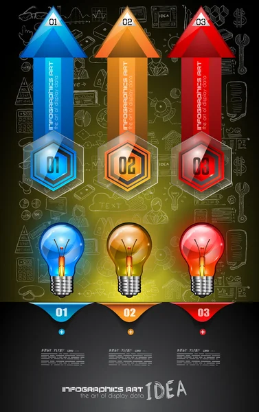 Diseño complejo de infografías con botones de opción — Vector de stock