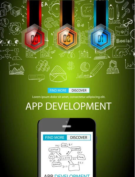 Concept de développement d'applications Contexte — Image vectorielle