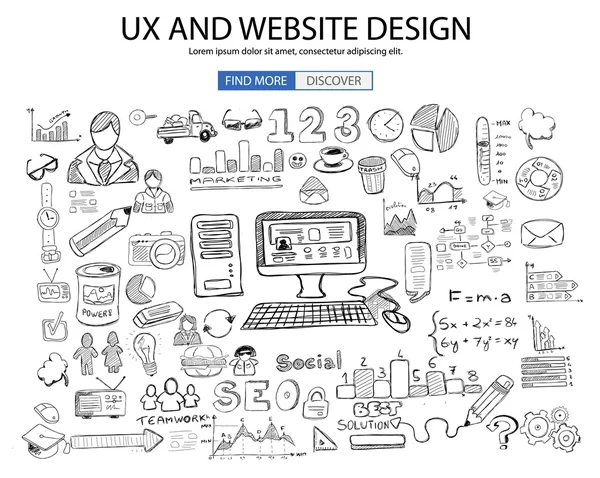 Koncepce designu webu UX — Stockový vektor